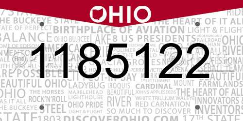 1185122 Ohio License Plate