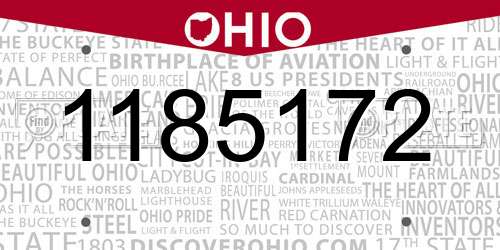 1185172 Ohio License Plate