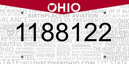 1188122 Ohio License Plate