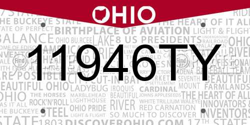 11946TY Ohio License Plate