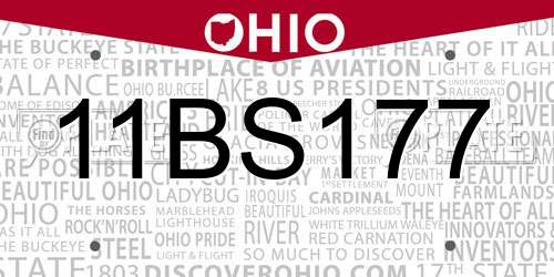 11BS177 Ohio License Plate
