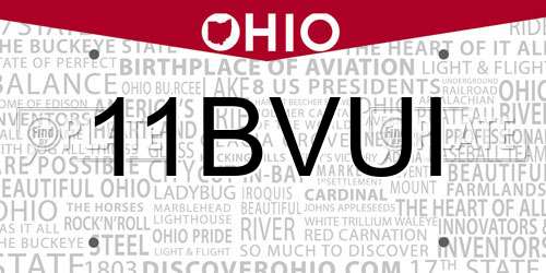 11BVUI Ohio License Plate
