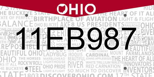 11EB987 Ohio License Plate