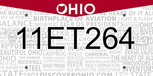 11ET264 Ohio License Plate