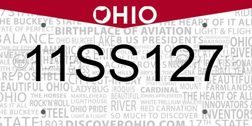 11SS127 Ohio License Plate