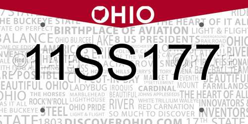 11SS177 Ohio License Plate