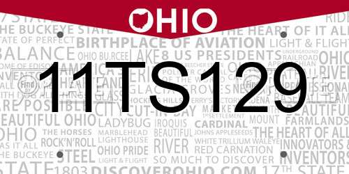 11TS129 Ohio License Plate