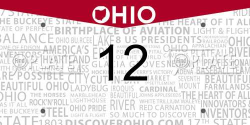 12 Ohio License Plate