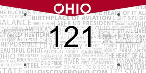 121 Ohio License Plate