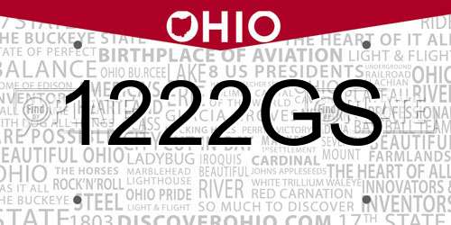 1222GS Ohio License Plate