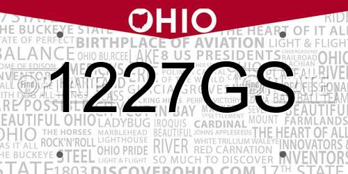 1227GS Ohio License Plate