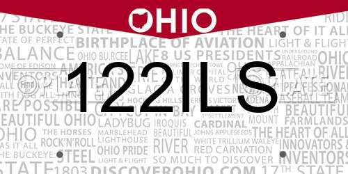 122ILS Ohio License Plate