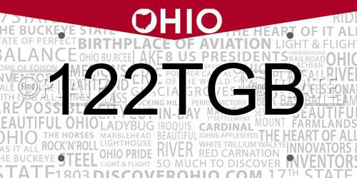 122TGB Ohio License Plate