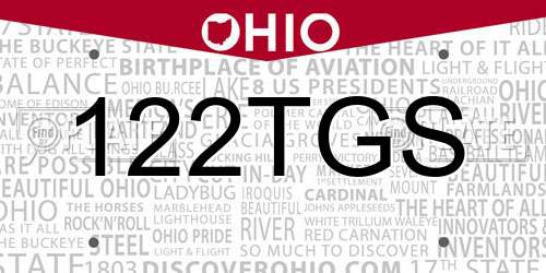 122TGS Ohio License Plate