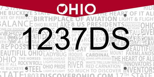 1237DS Ohio License Plate