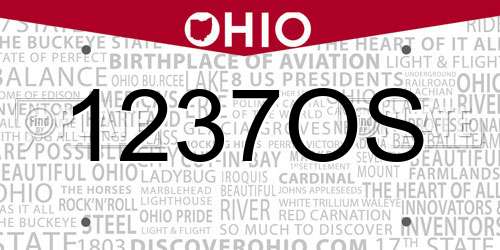 1237OS Ohio License Plate