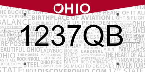 1237QB Ohio License Plate