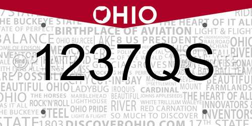 1237QS Ohio License Plate