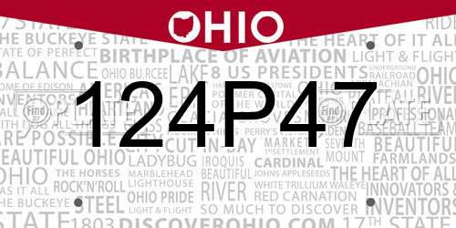 124P47 Ohio License Plate