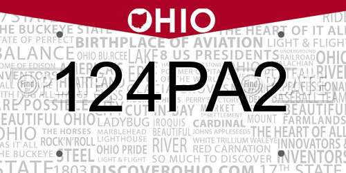 124PA2 Ohio License Plate