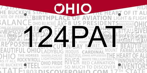 124PAT Ohio License Plate
