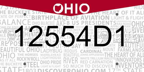 12554D1 Ohio License Plate