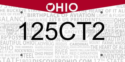 125CT2 Ohio License Plate