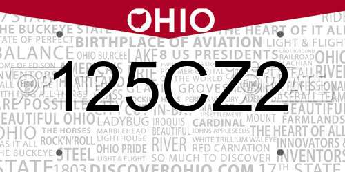 125CZ2 Ohio License Plate