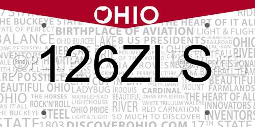 126ZLS Ohio License Plate