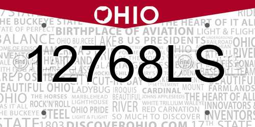 12768LS Ohio License Plate