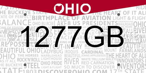 1277GB Ohio License Plate