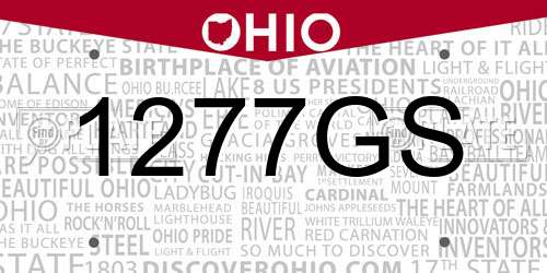 1277GS Ohio License Plate