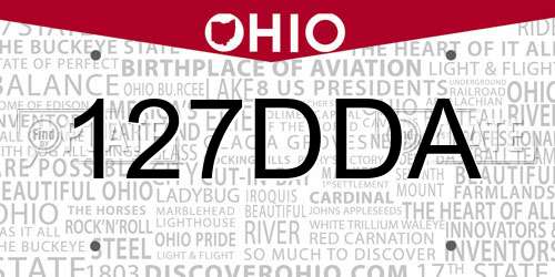 127DDA Ohio License Plate