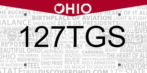 127TGS Ohio License Plate