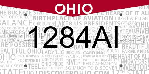 1284AI Ohio License Plate