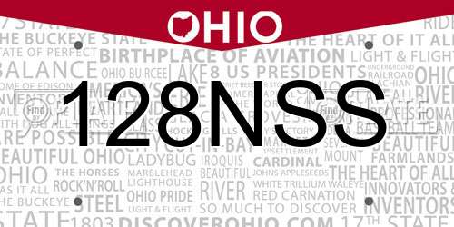 128NSS Ohio License Plate