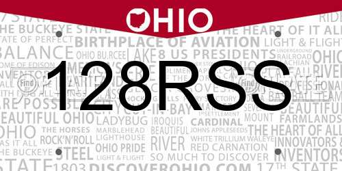 128RSS Ohio License Plate