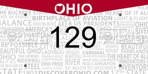 129 Ohio License Plate