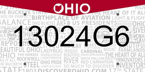 13024G6 Ohio License Plate