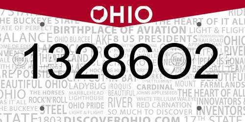 13286O2 Ohio License Plate