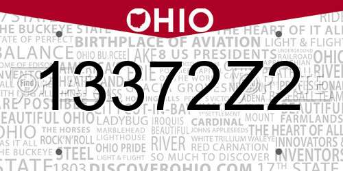 13372Z2 Ohio License Plate