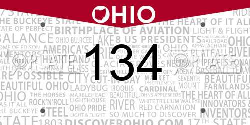 134 Ohio License Plate