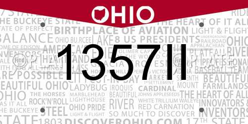 1357II Ohio License Plate