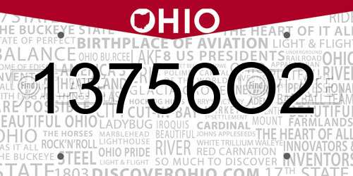 13756O2 Ohio License Plate