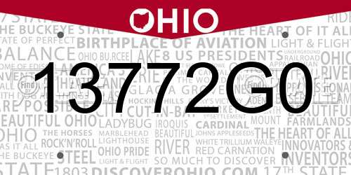 13772G0 Ohio License Plate
