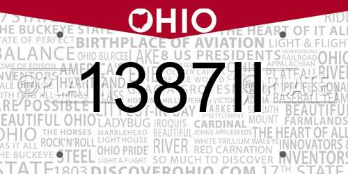 1387II Ohio License Plate