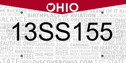 13SS155 Ohio License Plate