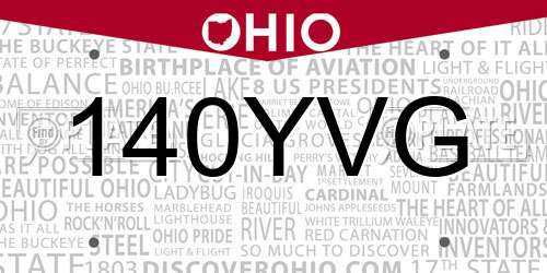 140YVG Ohio License Plate