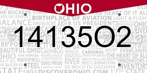 14135O2 Ohio License Plate