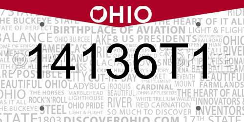 14136T1 Ohio License Plate